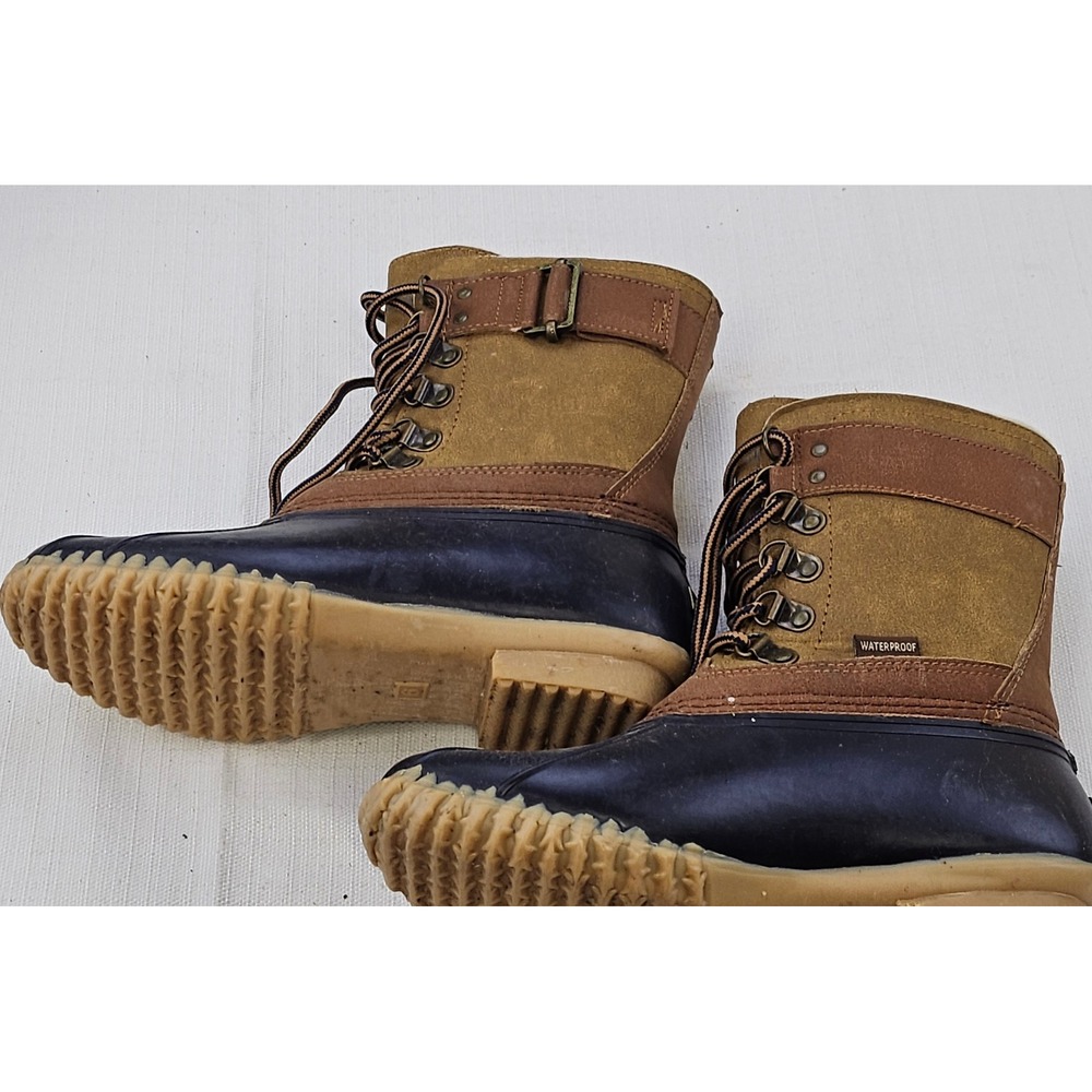JBU by Jambu Windsor Waterproof Duck Boots Brown Navy Faux Fur Lined Womens‎ 6M - Picture 2 of 9